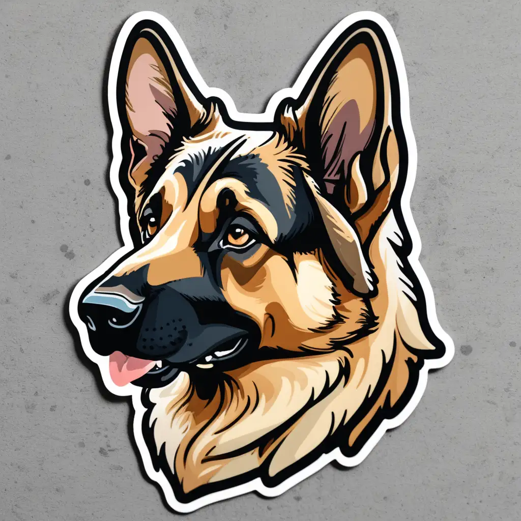 German Shepherd Dog Sticker Loyal Canine Companion in Vibrant Artwork