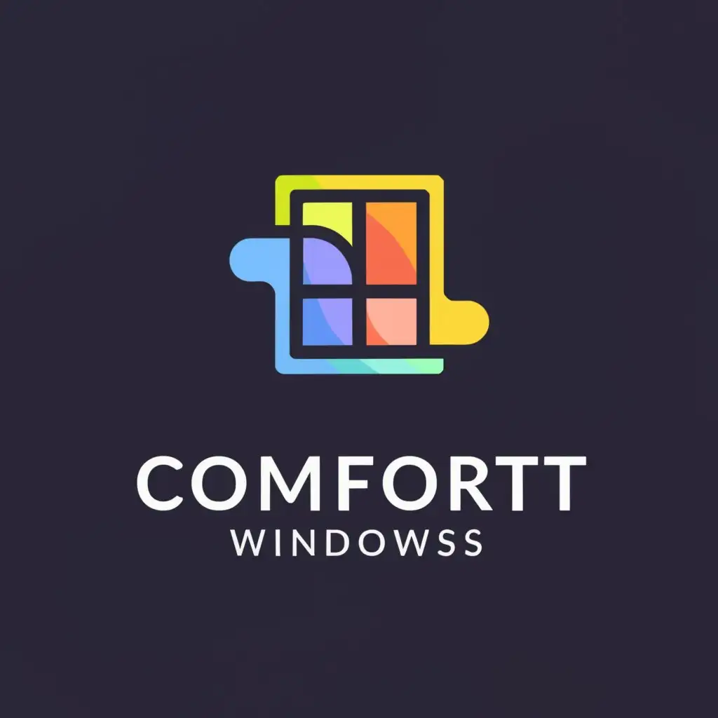a logo design,with the text "Comfort Windows", main symbol:Window,Minimalistic,be used in Technology industry,clear background