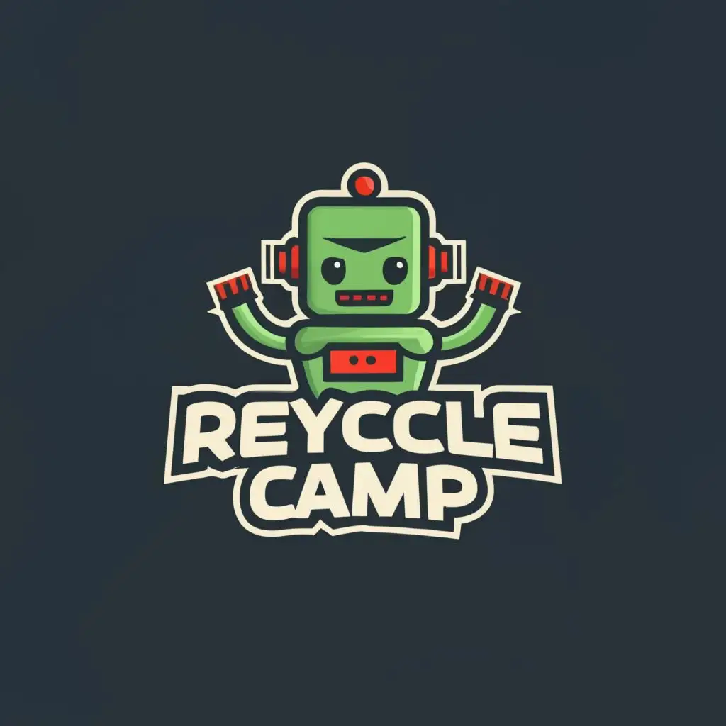 logo, bad robot, with the text "Recycle Camp", typography, be used in Technology industry