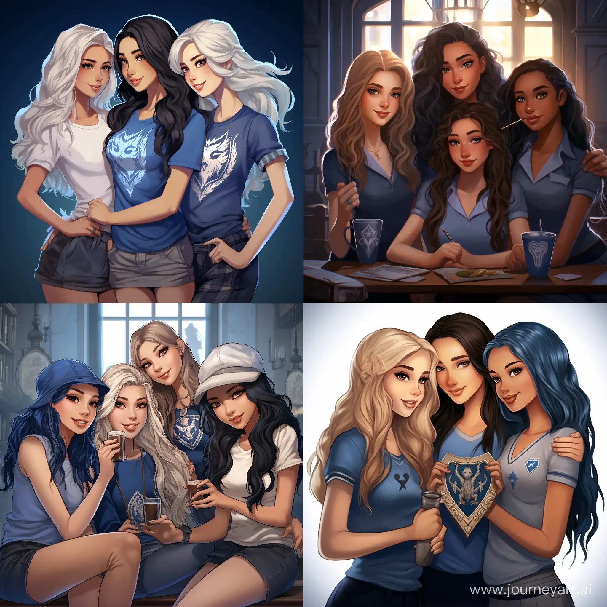 Ravenclaw-Hogwarts-Students-Four-Best-Friends-in-HighQuality-Cartoon-Art