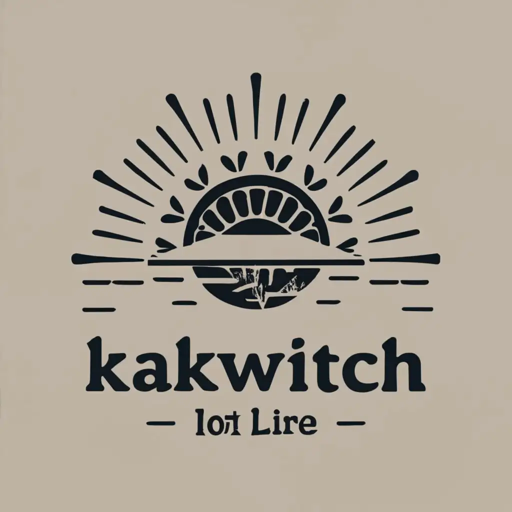 logo, Native American Black and White Sun, with the text "Kakwitch", typography, be used in Retail industry