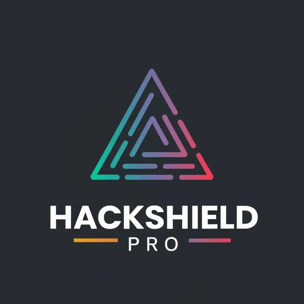 logo, A triangle, with the text "HackShield Pro", typography, be used in Technology industry
