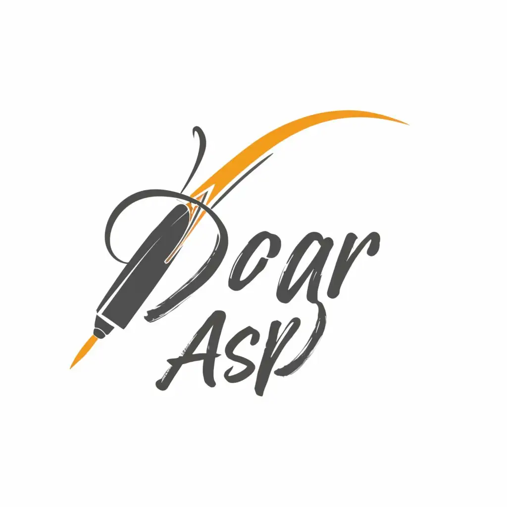 a logo design,with the text "DEAR ASP", main symbol:writing letter,Moderate,be used in Entertainment industry,clear background