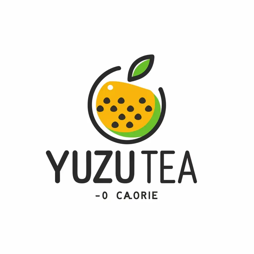 a logo design,with the text "yuzu tea ", main symbol:0 calorie,Minimalistic,clear background
