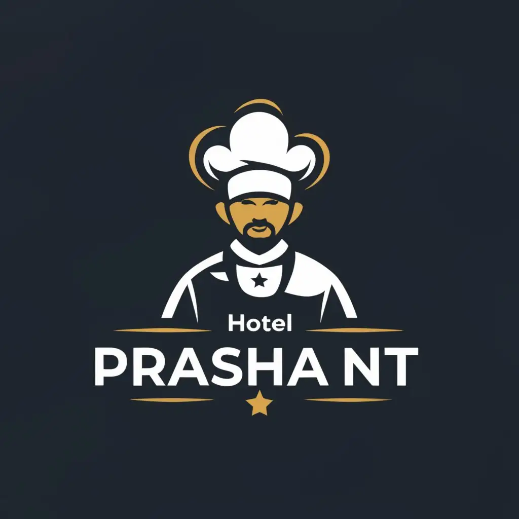 LOGO-Design-for-Hotel-Prashant-Chef-Symbol-with-Moderate-Design-on-Clear-Background