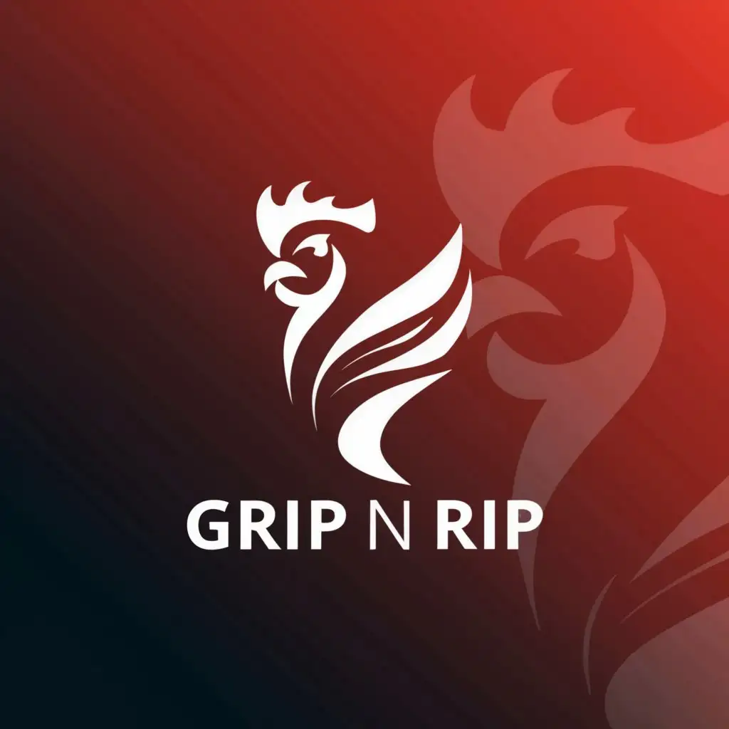 a logo design,with the text "Grip n Rip", main symbol:Rooster side profile,Minimalistic,be used in Sports Fitness industry,clear background