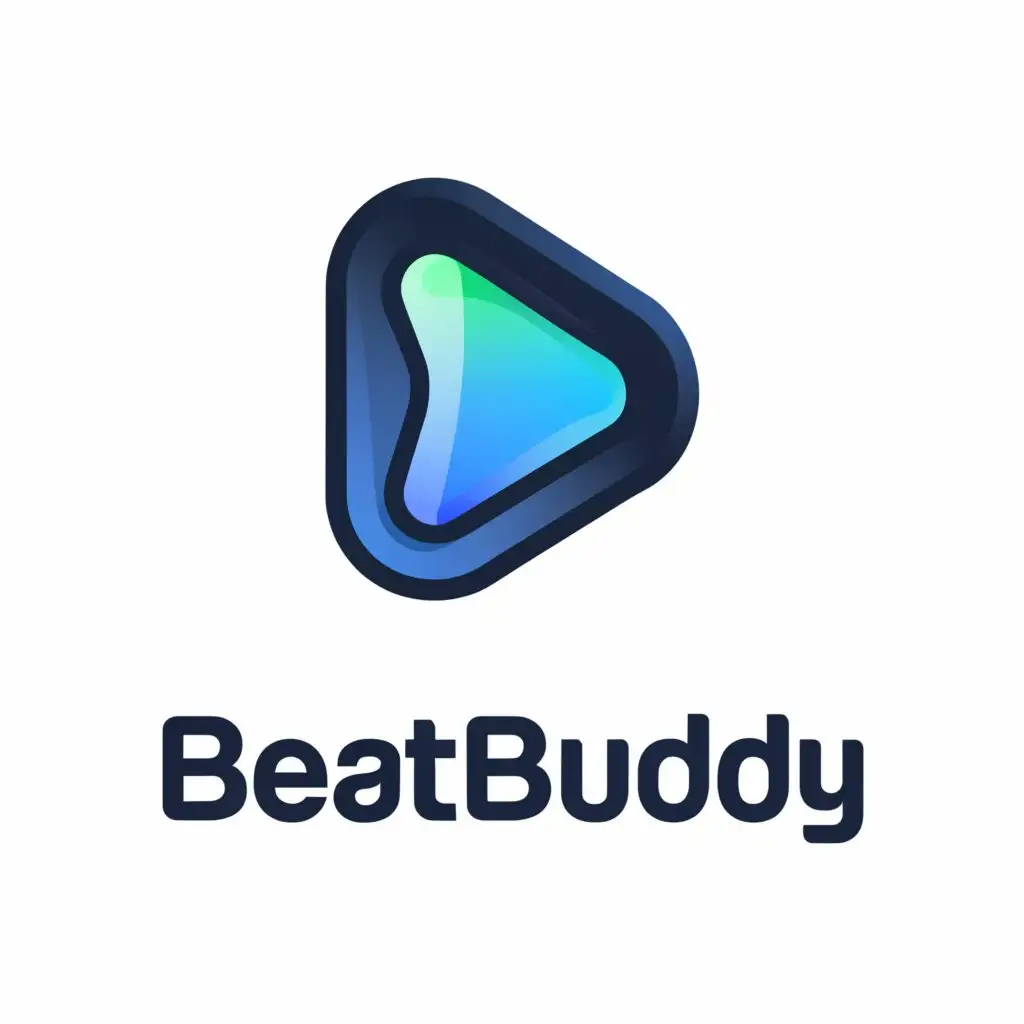 a logo design,with the text "BeatBuddy", main symbol:play button,Moderate,clear background