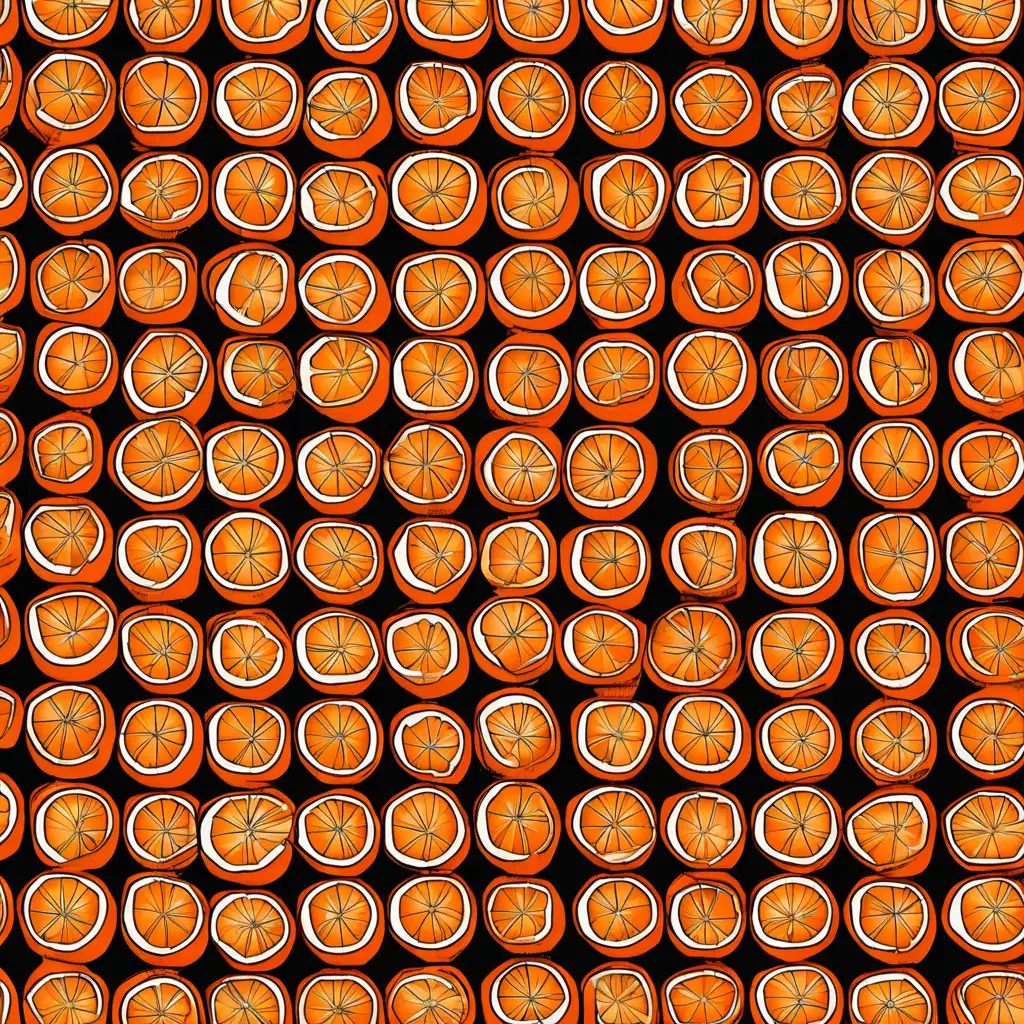 /imagine prompt , SIMPLE, DOZENS OF NAVEL ORANGES , ANDY WARHOL INSPIRED