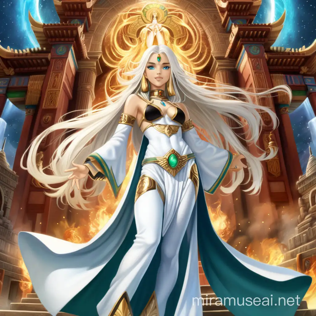Empress Goddess in Fiery Palace with Wings and Fire Manipulation
