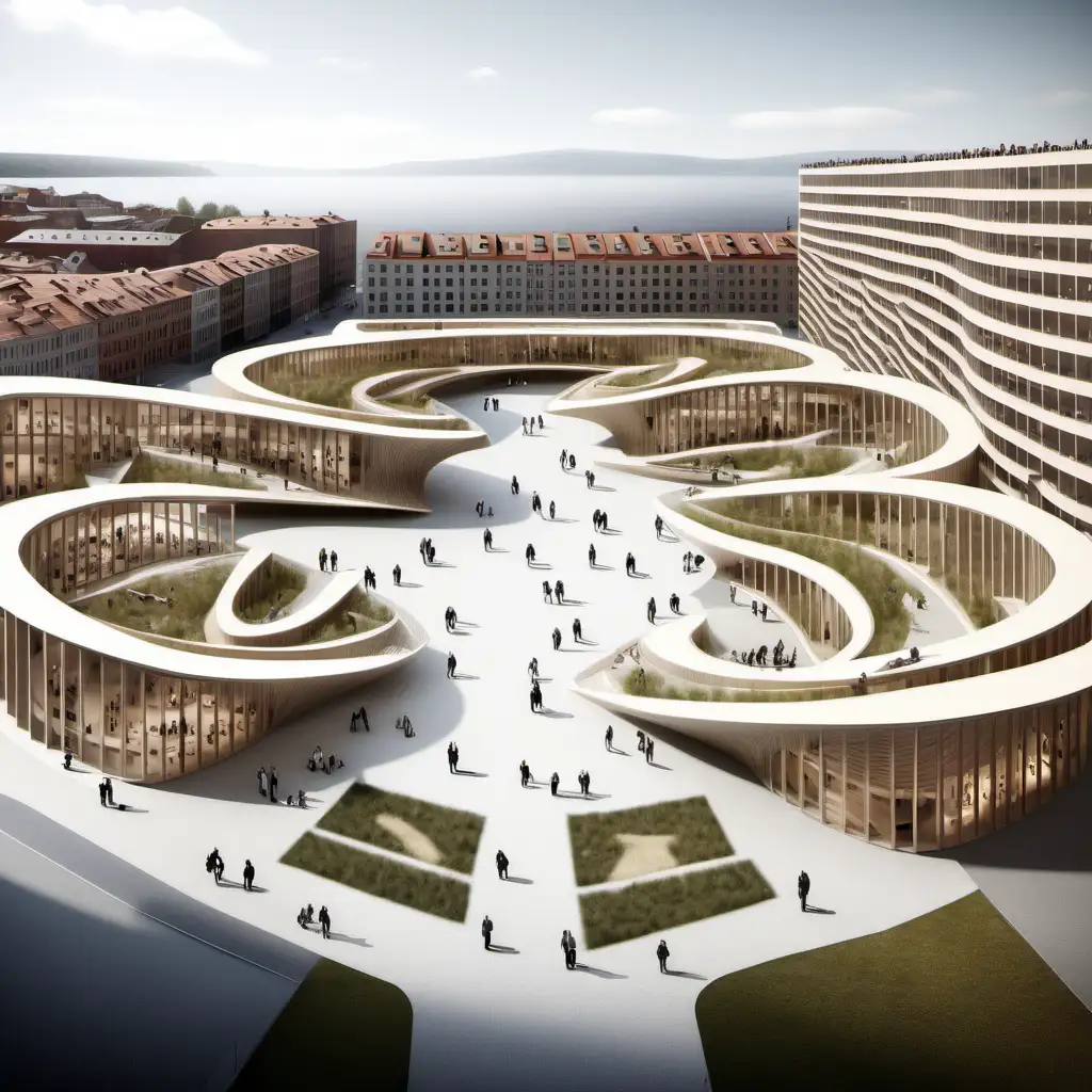 To create a piazza to the projects of Snøhetta
