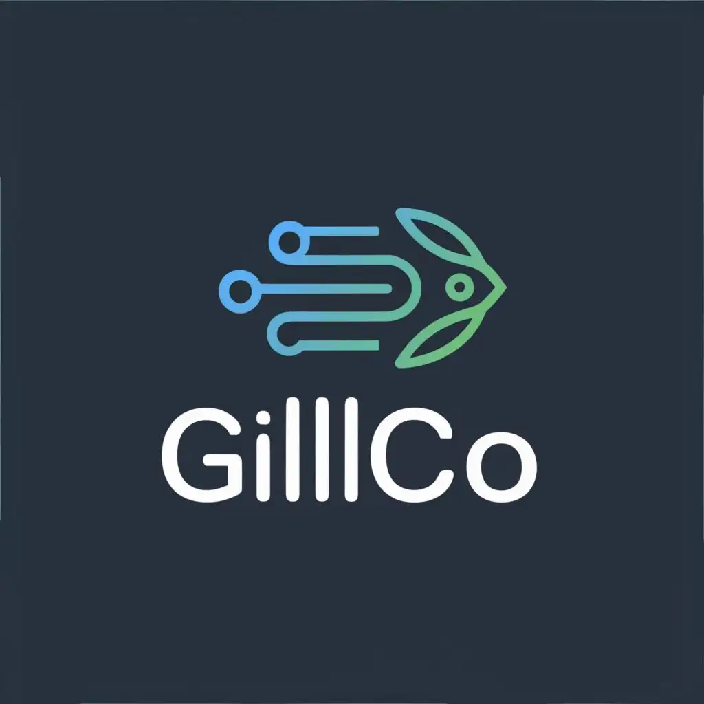 logo, Fishbones, with the text "GillCo", typography, be used in Technology industry