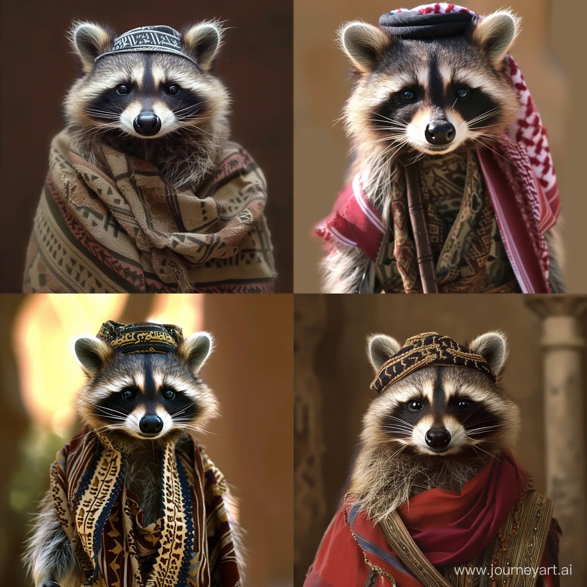 Adorable-Raccoon-Wearing-Traditional-Arab-Attire