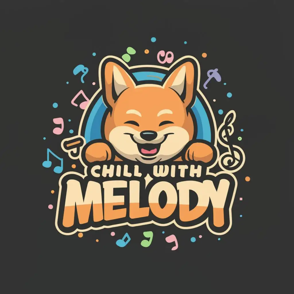 LOGO-Design-for-Chill-with-Melody-Playful-Shiba-Dog-Typography-in-Entertainment-Industry