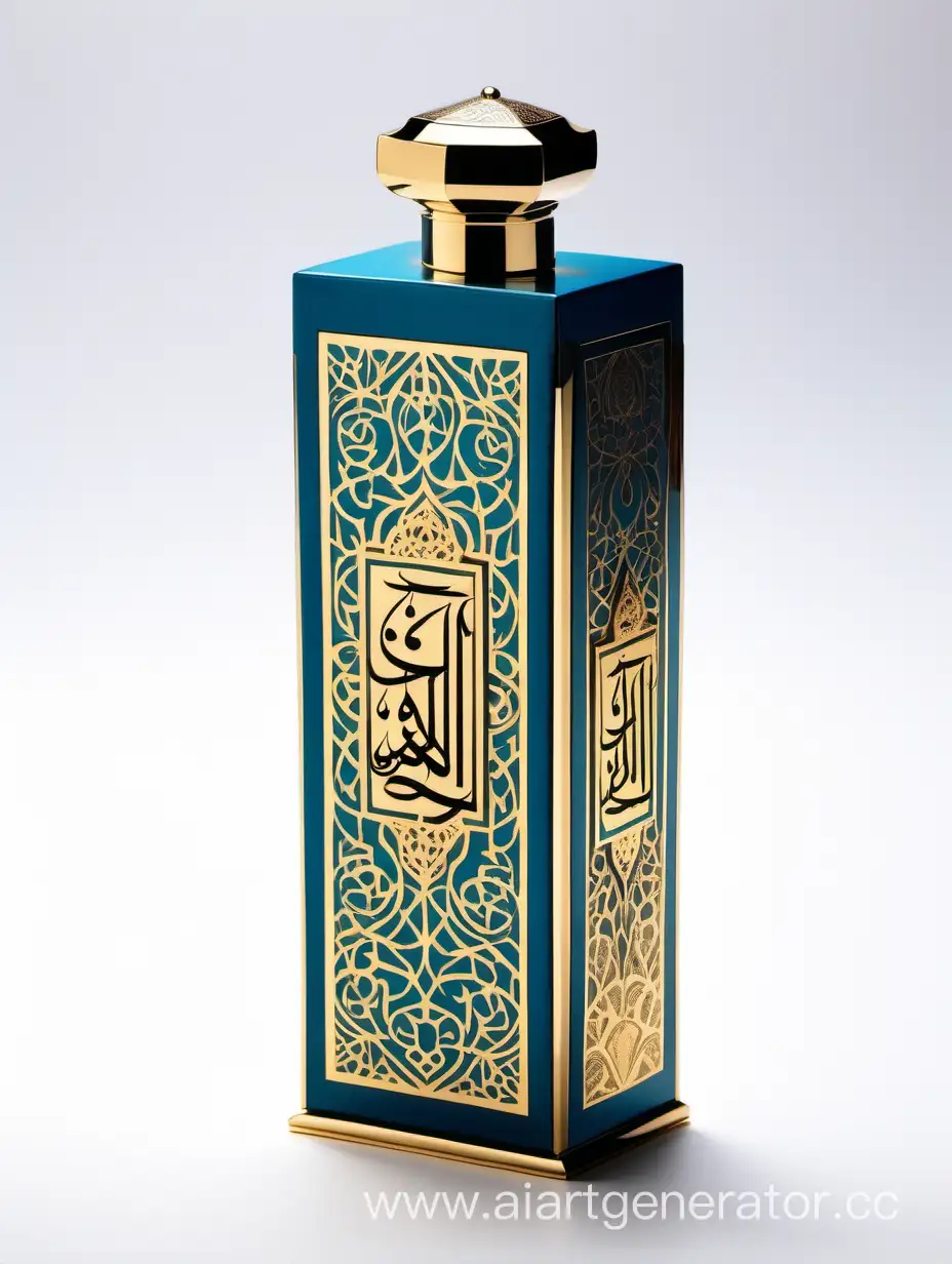 Exquisite-Dark-Blue-and-Gold-Turquoise-Luxury-Perfume-Box-with-Arabic-Calligraphy