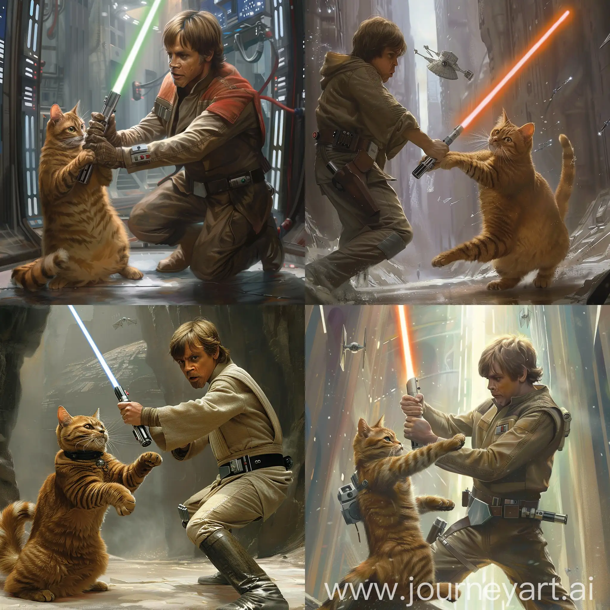 Epic-Battle-Luke-Skywalker-Dueling-a-Futuristic-Samurai-Cat