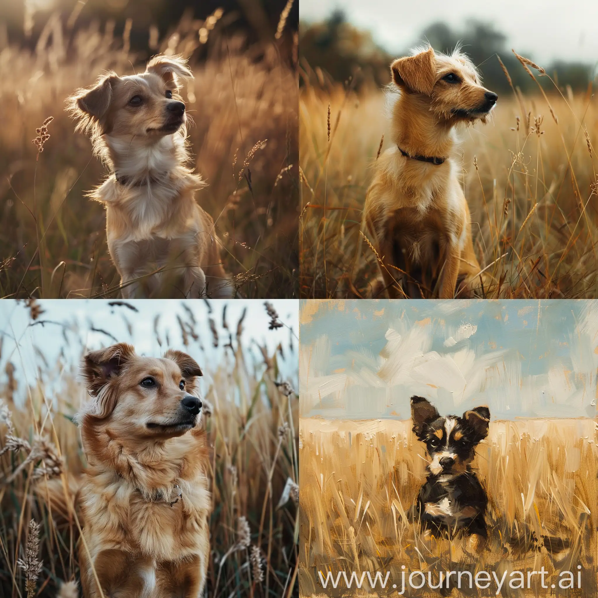 Playful-Puppy-Frolicking-in-a-Sunlit-Meadow