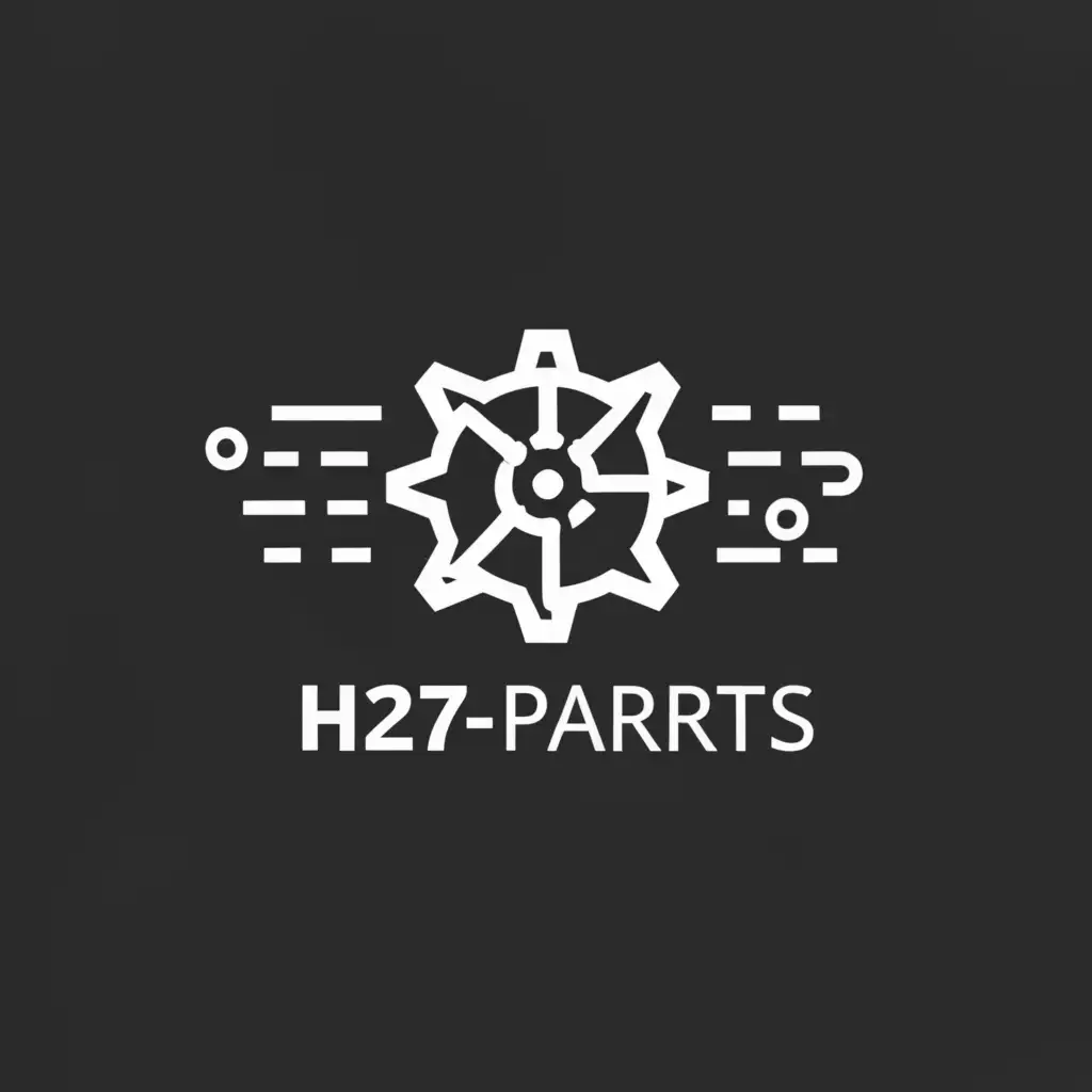 a logo design,with the text "H27-PARTS", main symbol:auto parts,Minimalistic,be used in Automotive industry,clear background