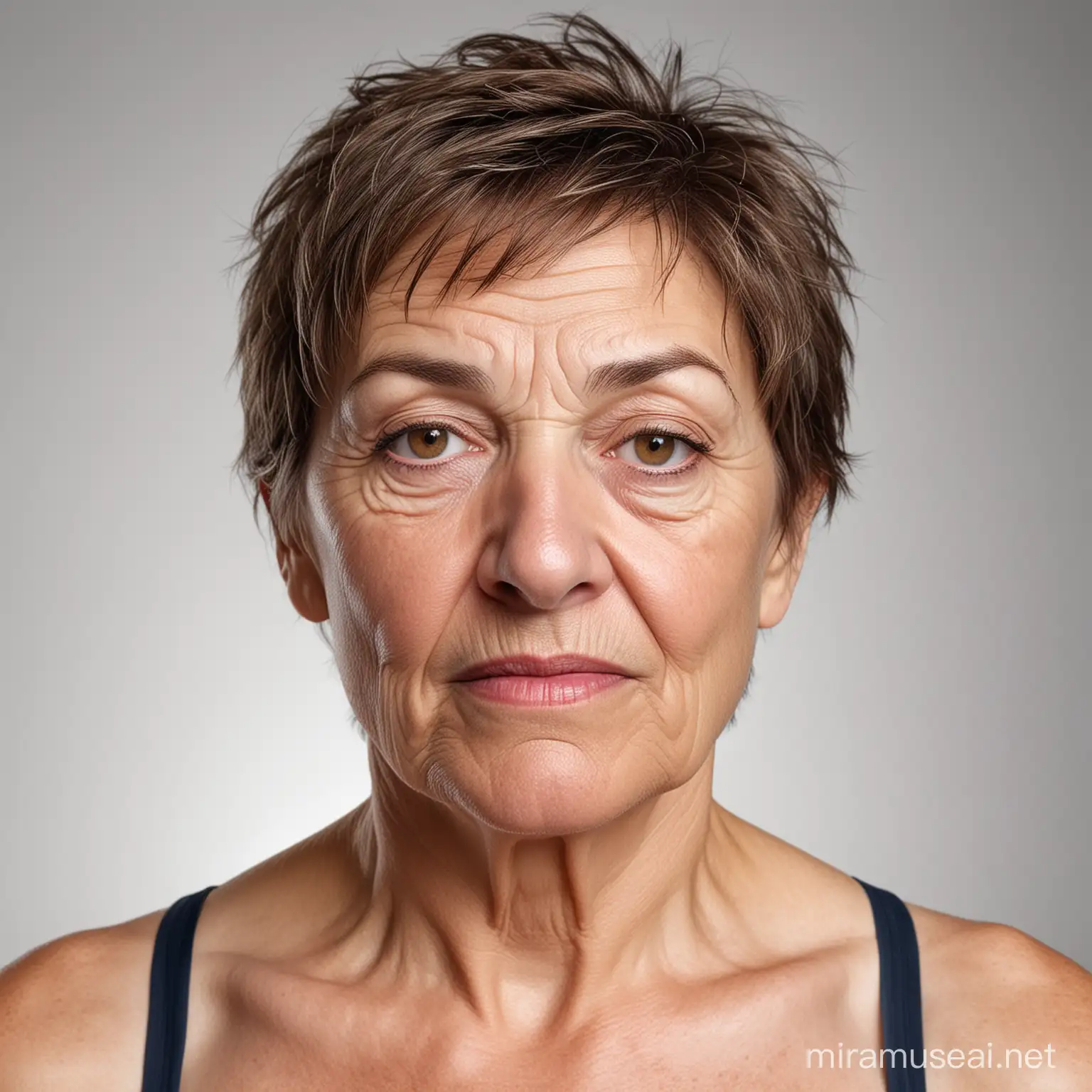 Realistic Ugly Older Woman Portrait in Professional Attire