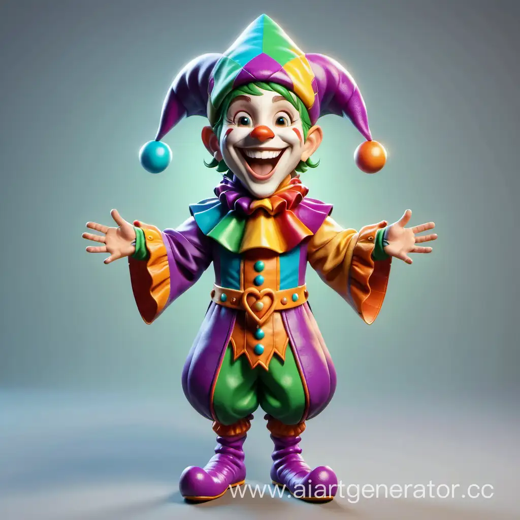 Colorful-Happy-Jester-Performing-Entertaining-Tricks