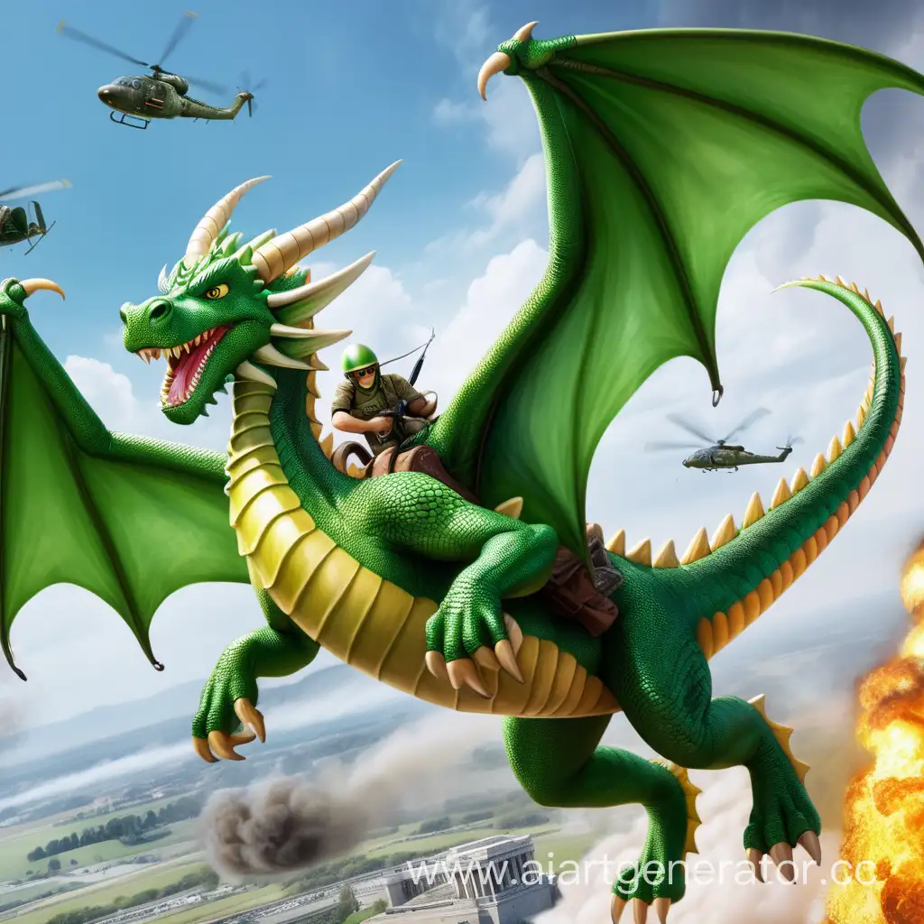 Epic-Battle-Green-Dragon-Confronts-Modern-Aircraft-in-Aerial-Clash