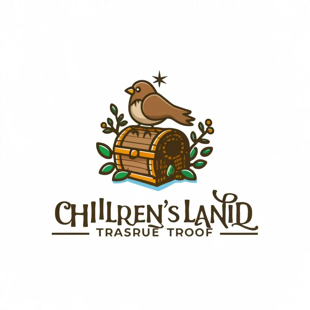 a logo design,with the text "Children's Land Sparrow Treasure Trove", main symbol:bird,Moderate,be used in Home Family industry,clear background