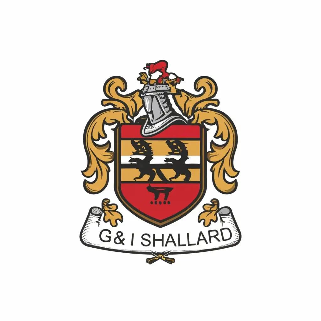 a logo design,with the text 'G&I Shallard', main symbol:A logo with Shallard on a coat of arms for my personal stationary,Moderate, clear background, ski themed or horse themed.
