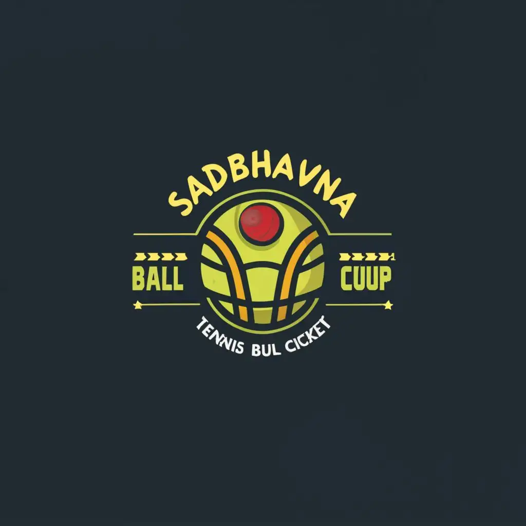 a logo design,with the text "Sadbhavana Cup", main symbol:TENNIS BALL CRICKET TOURNAMENT,Moderate,be used in Events industry,clear background