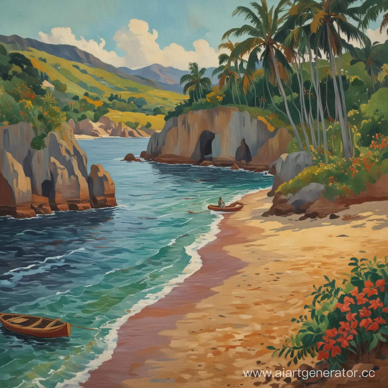 Tropical-Paradise-A-PostImpressionist-Tribute-by-Paul-Gauguin