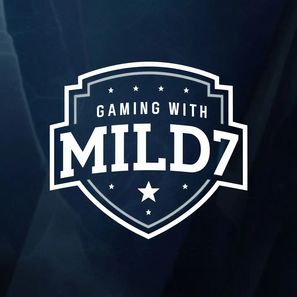 logo, crest, with the text "Gaming with Mild7", typography, be used in Entertainment industry