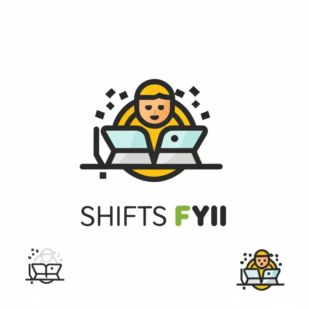 a logo design,with the text "Shifts FYI", main symbol:Software engineer,Moderate,clear background