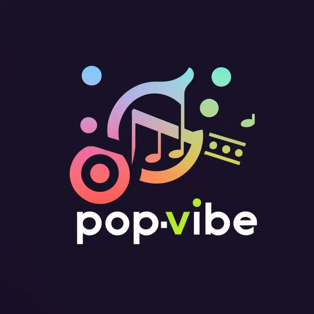 a logo design,with the text "popvibe", main symbol:music,Moderate,be used in Entertainment industry,clear background