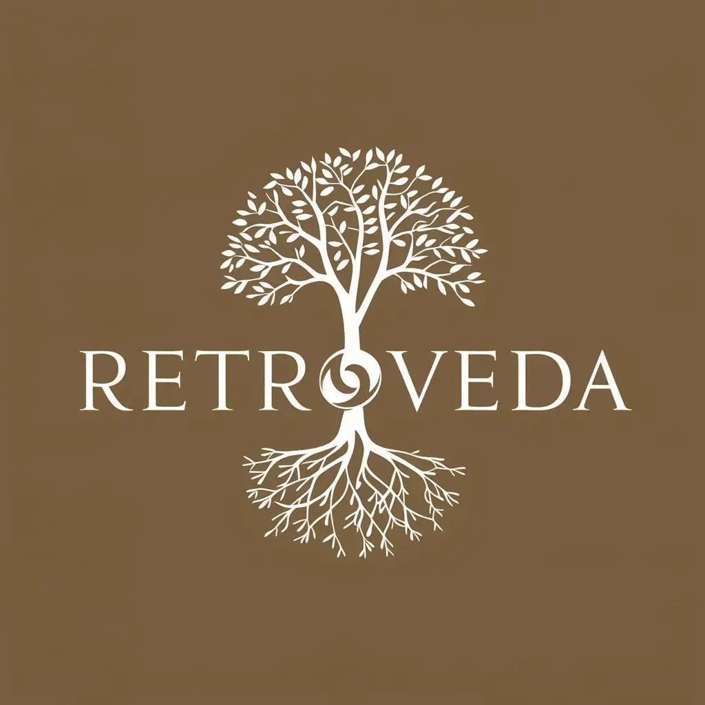 logo, Rooted in wellness, with the text "Retroveda", typography