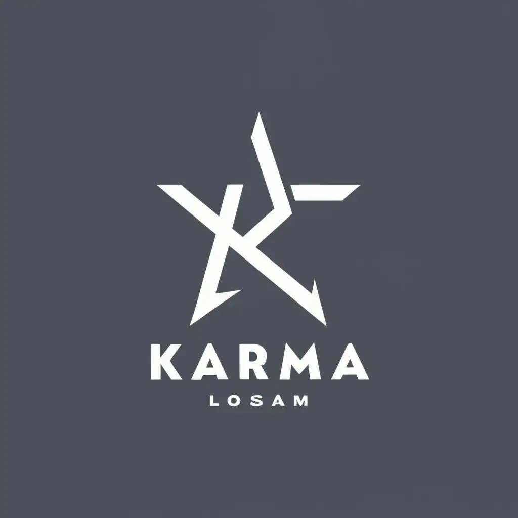 logo, shooting star, with the text "Karma", typography, be used in Sports Fitness industry