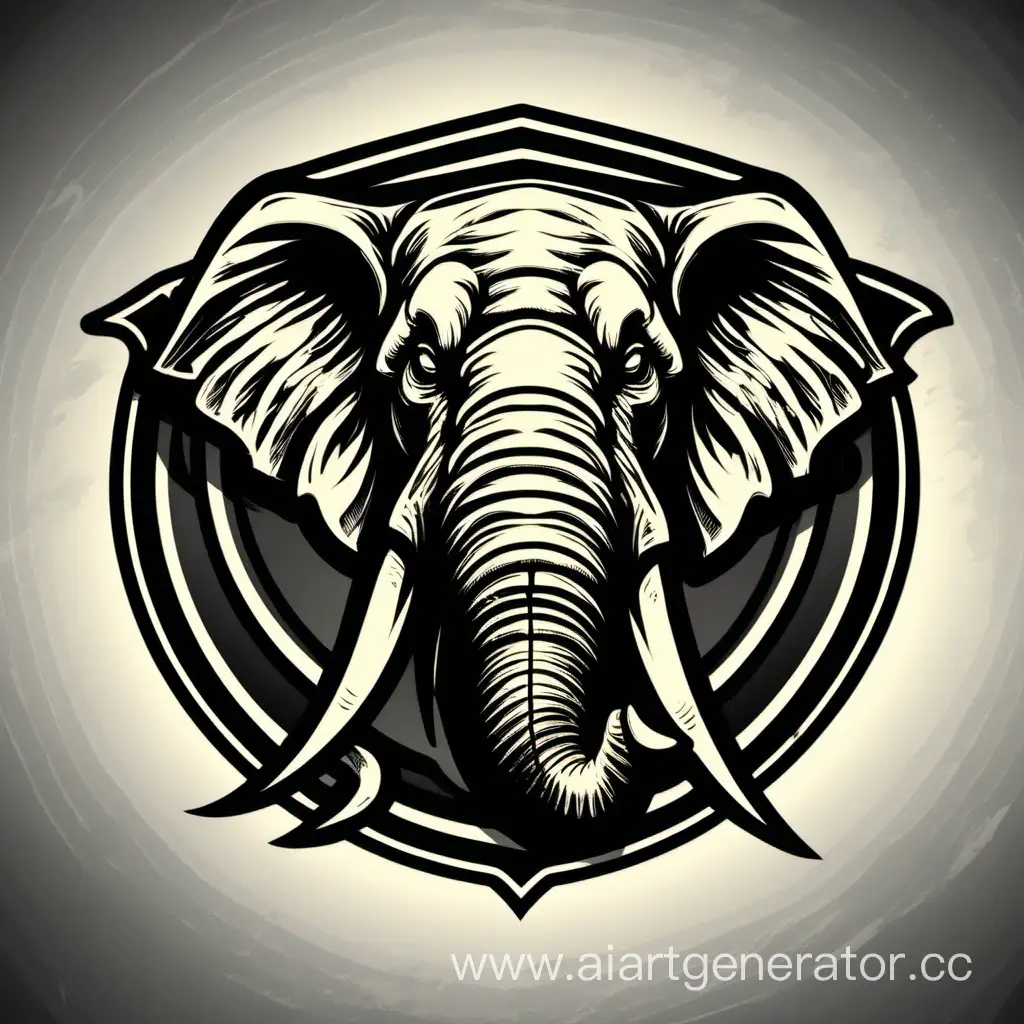 Powerful-Angry-Elephant-Emblem-in-Striking-Black