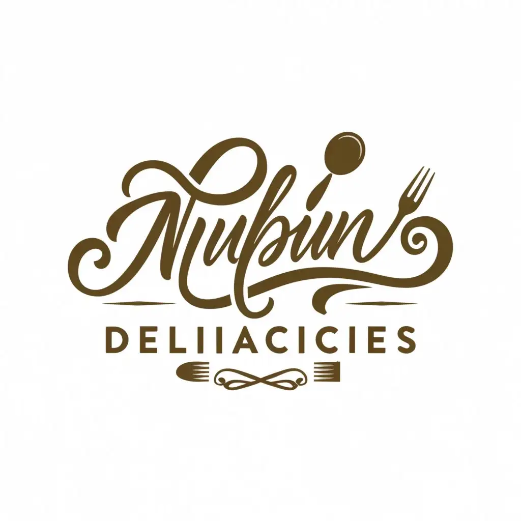 a logo design,with the text "NUBIAN DELICACIES", main symbol:Delicacies,Moderate,be used in Restaurant industry,clear background