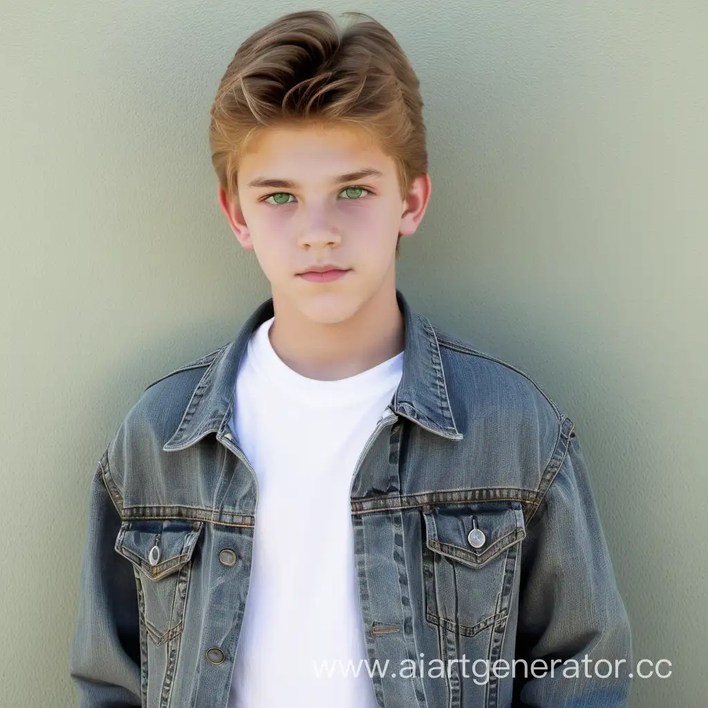 Stylish-15YearOld-Teen-in-Gray-Denim-Jacket-and-White-TShirt