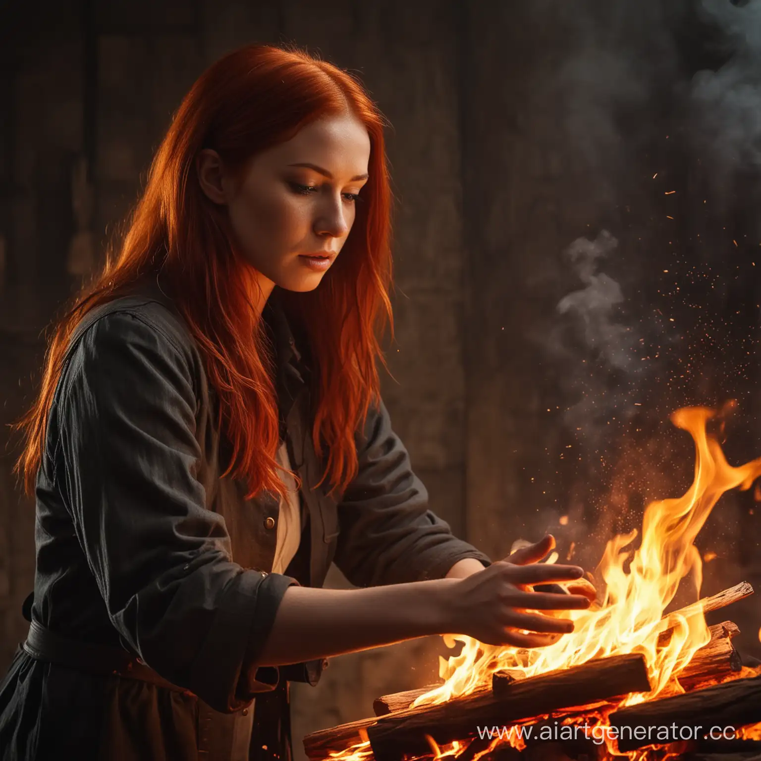 RedHaired-Woman-Controlling-Fire-Powerful-Hands-in-High-Definition-with-Dramatic-Lighting