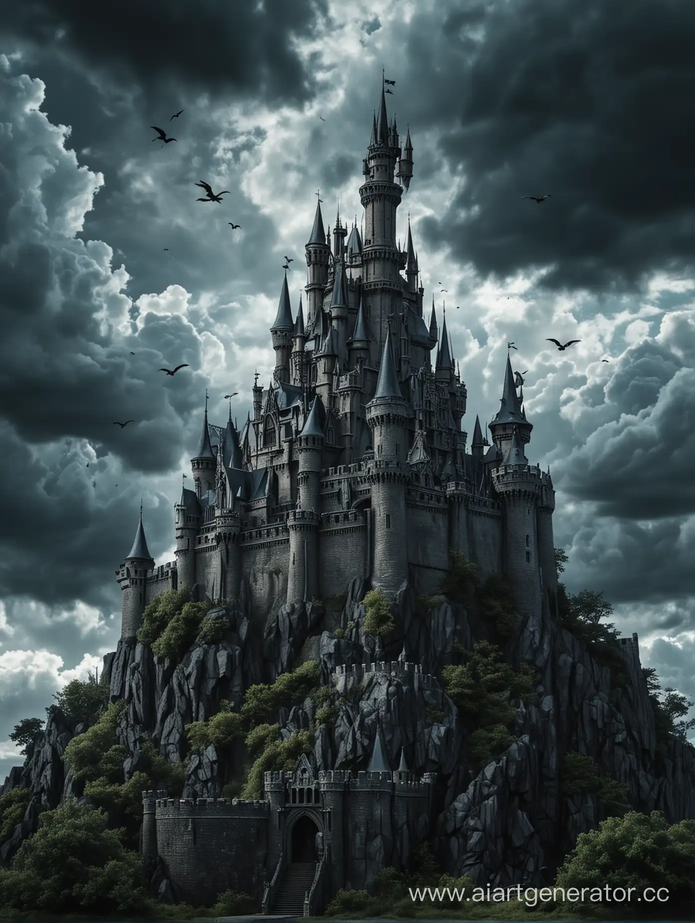 Maleficents-Castle-Silhouetted-Against-Brooding-Sky