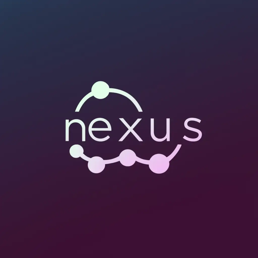 a logo design,with the text "Nexus", main symbol:Cloud Data point Nexus purple colors,Minimalistic,be used in Technology industry,clear background