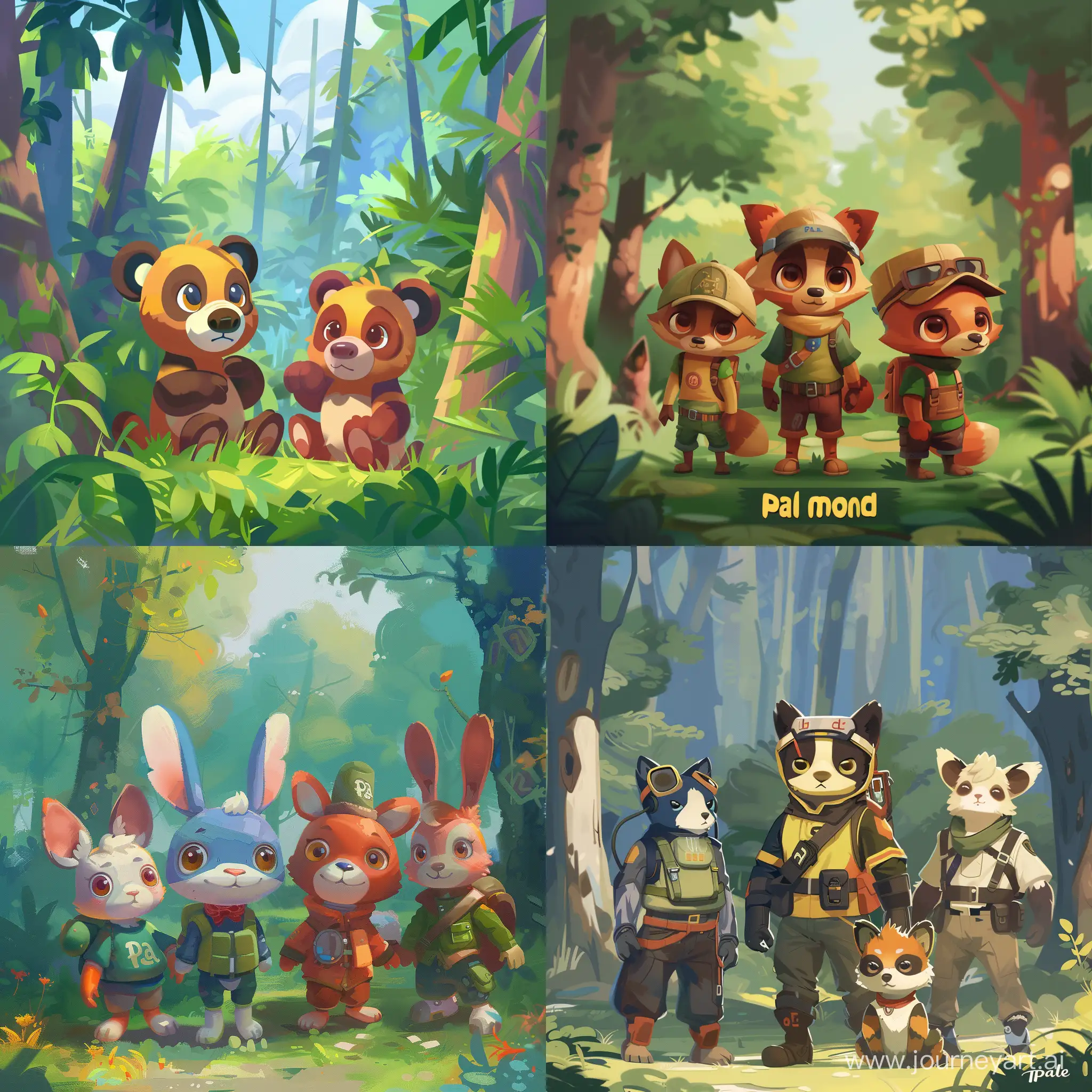PalWorld-Game-Characters-in-Enchanting-Forest-Scene