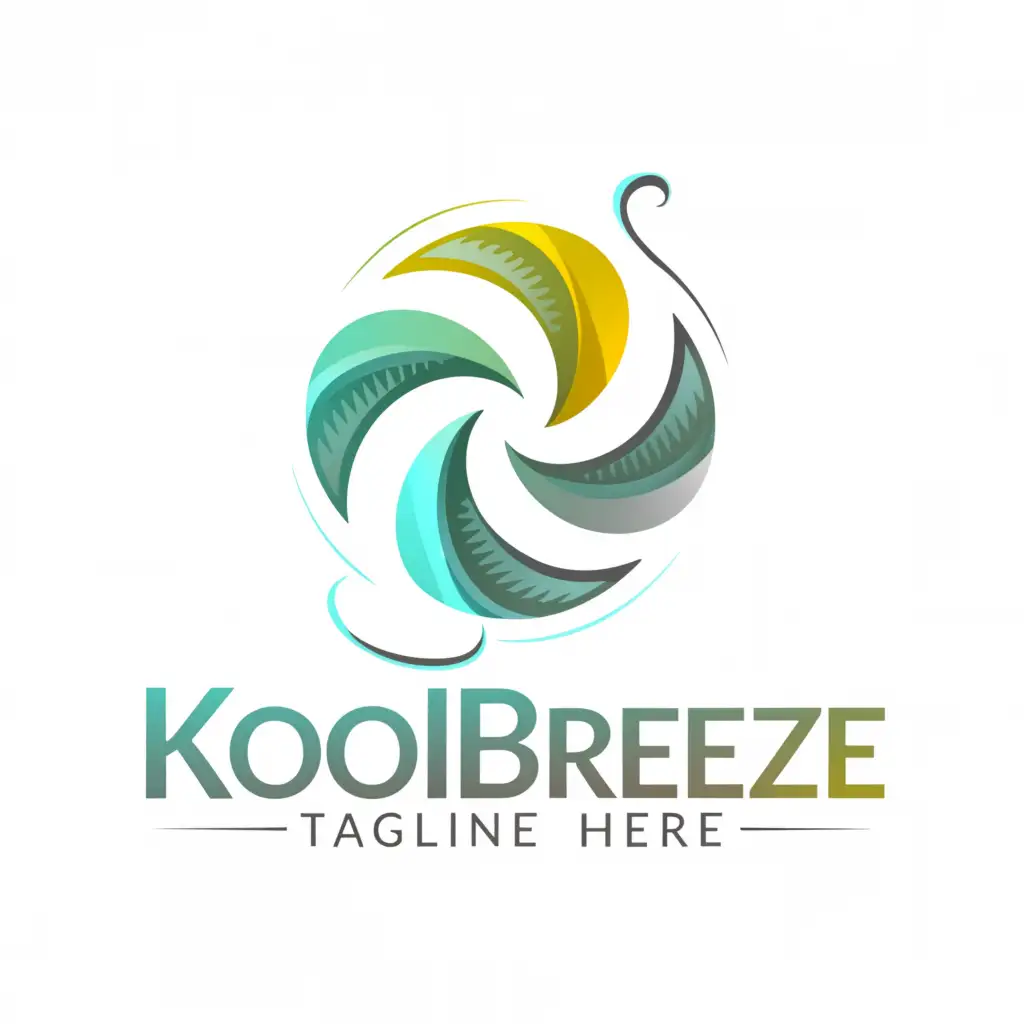 a logo design,with the text 'Koolbreeze', main symbol:Fan, Breeze,be used in Retail industry,clear background, Tagline: Feel the Chill, Feel Alive!