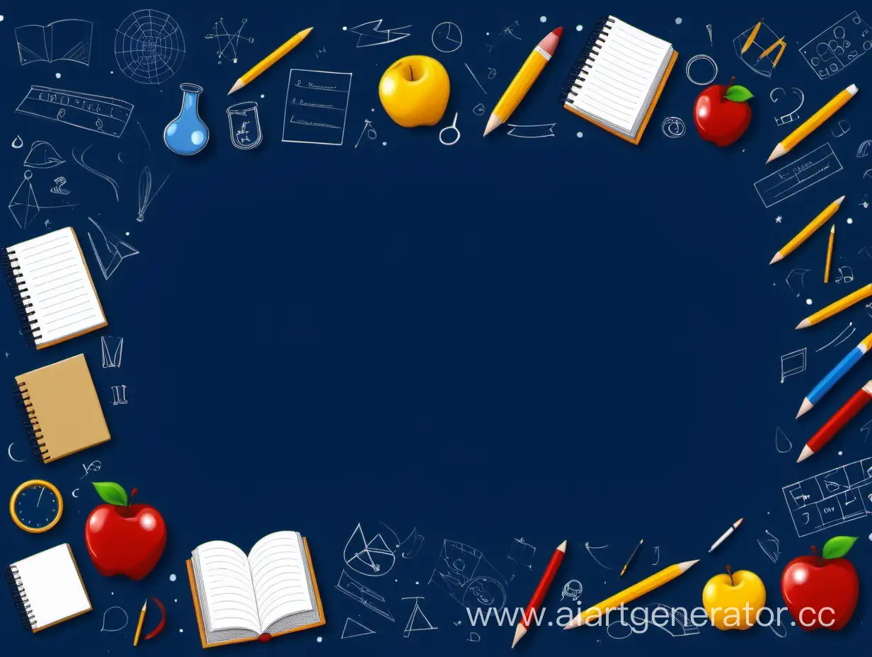  фон для моего сайта с элементами школьных предметов.  темно синим фоне