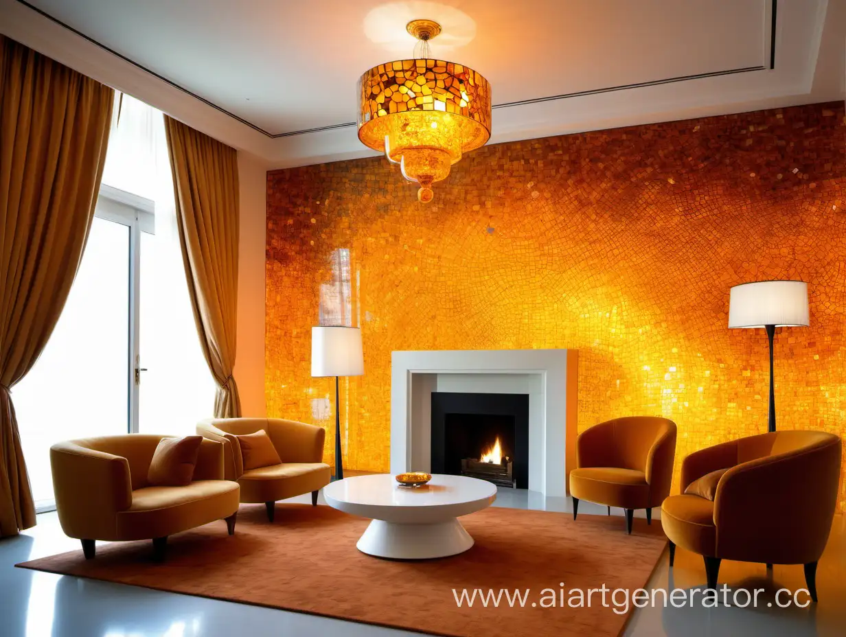 Modern-Amber-Mosaic-Living-Room-with-Cozy-Fireplace-and-Stylish-Armchairs