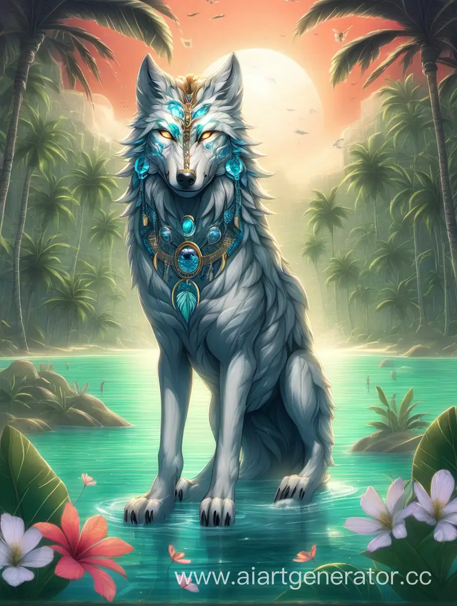Majestic-Wolf-in-Enchanting-Paradise-Landscape