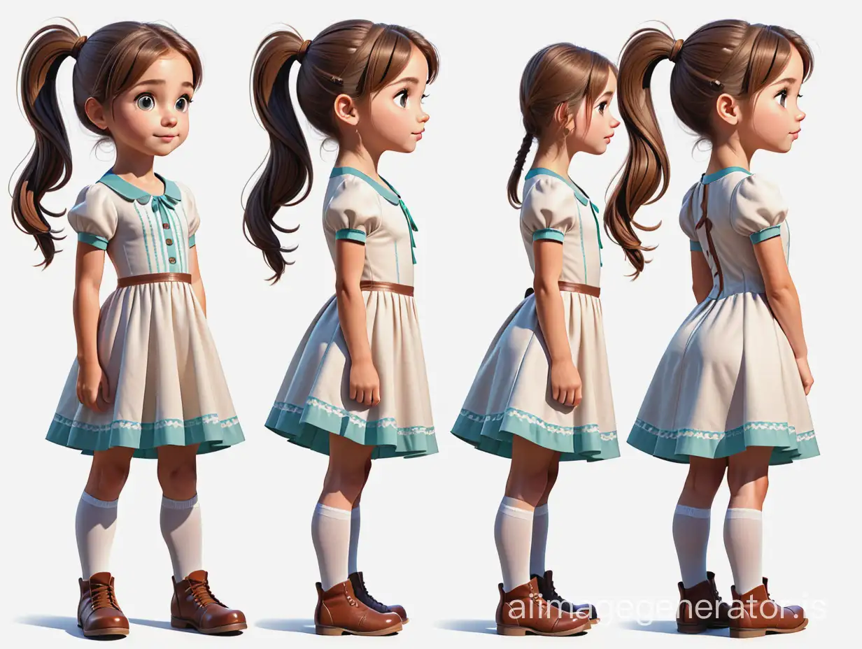 Detailed-3D-Cartoon-Character-Sheet-Lilliputian-Girl-in-Brown-Ponytail-Dress