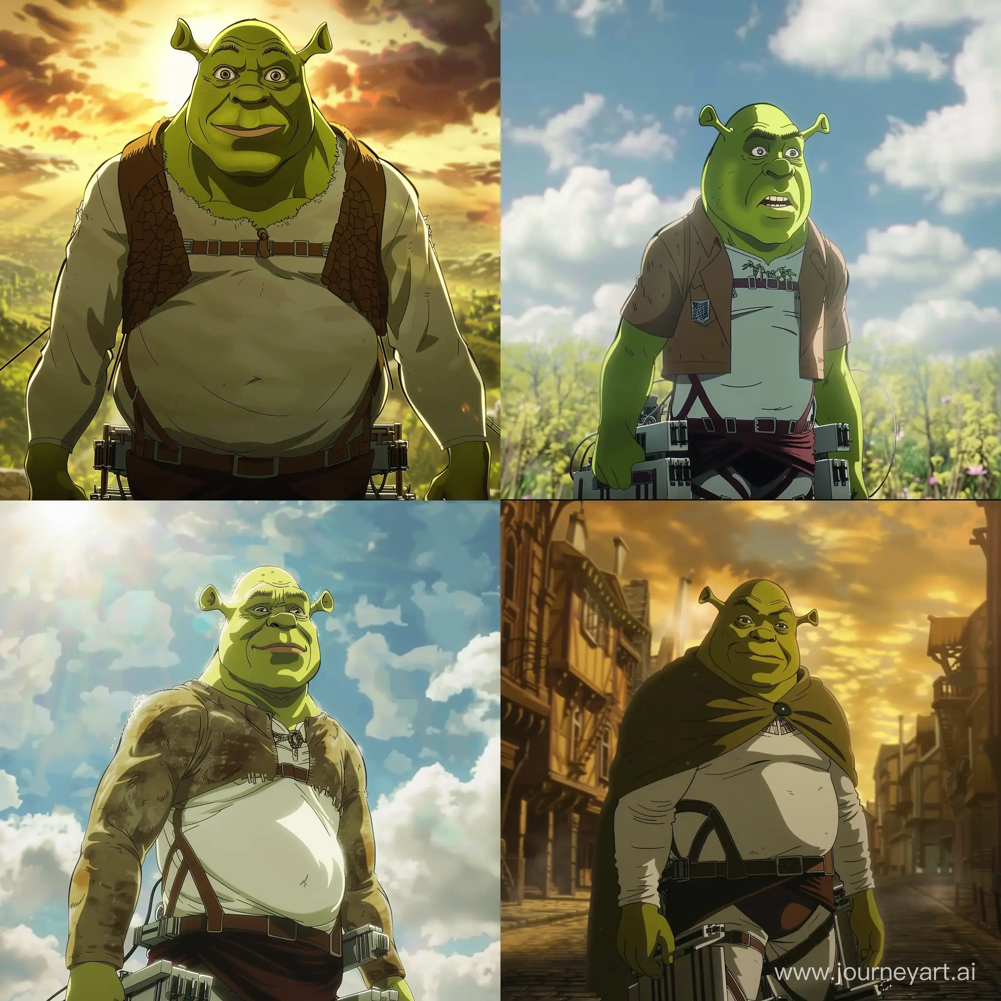 Shrek-in-Anime-Attack-on-Titan-Crossover