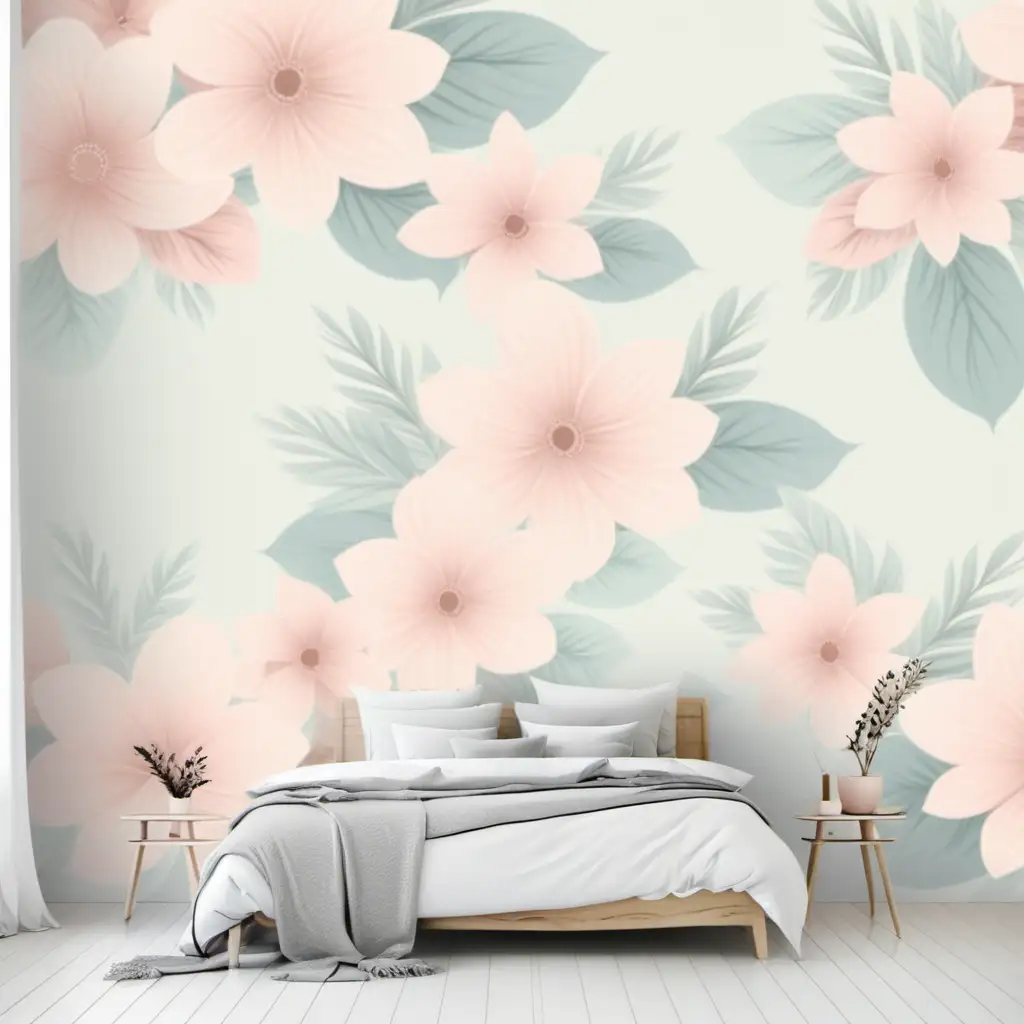 Floral Elegance Wallpaper in Soft Pastel Shades