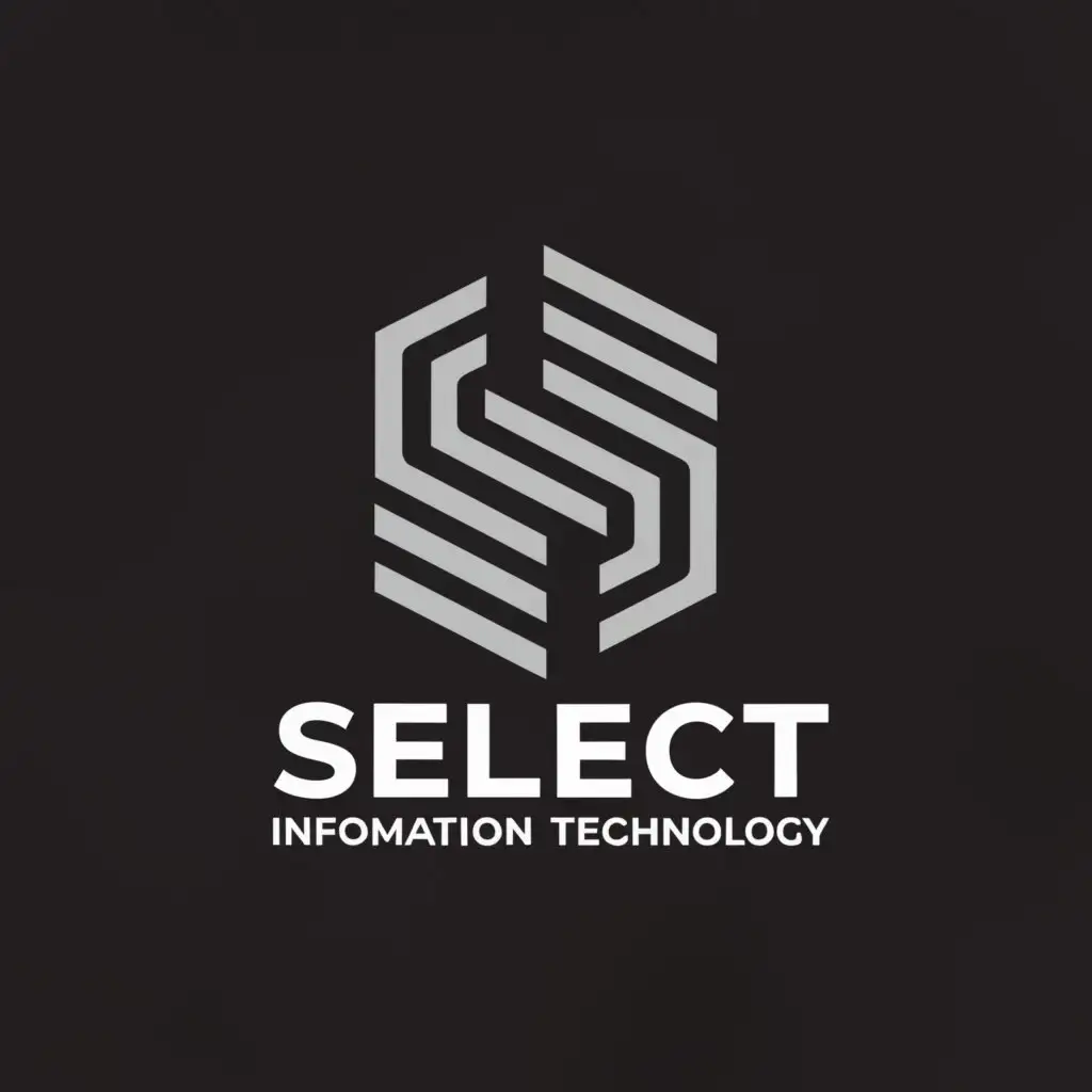 a logo design,with the text "Select information technlogy", main symbol:Select information technology, simple, black and white, modren style,Minimalistic,clear background