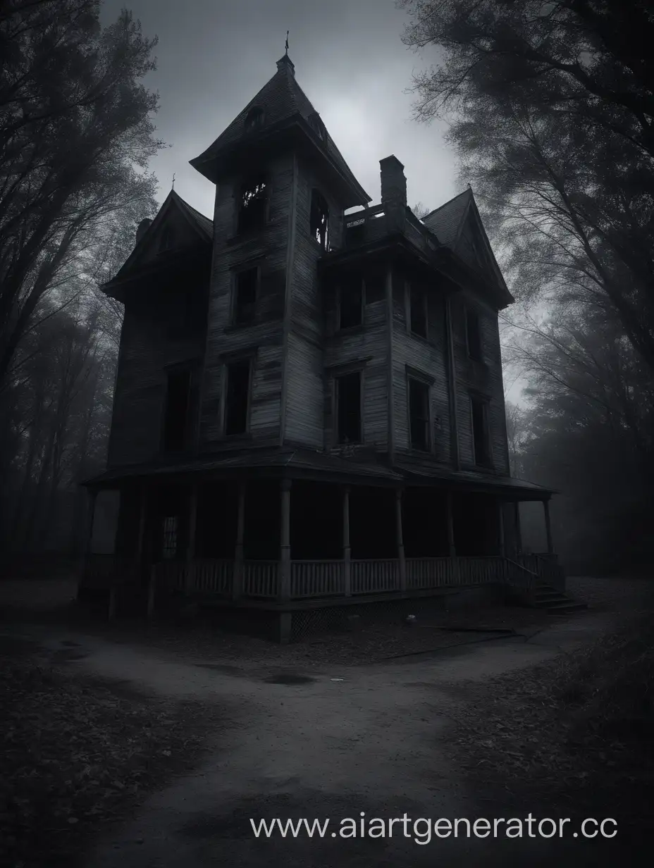 Eerie-Abandoned-Mansion-Surrounded-by-Fog