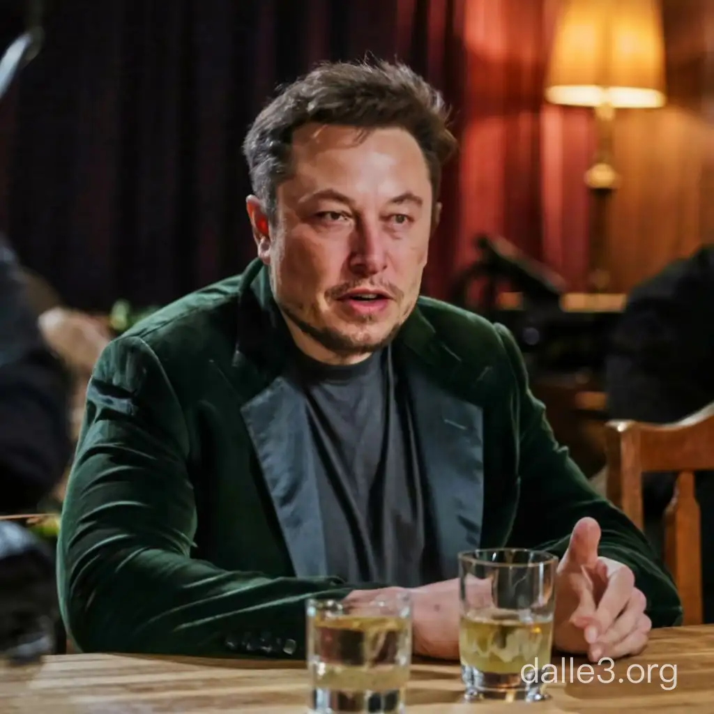 Фотография Elon Musk распивает алкоголь за столом в российской деревне с алкоголиками и зеками